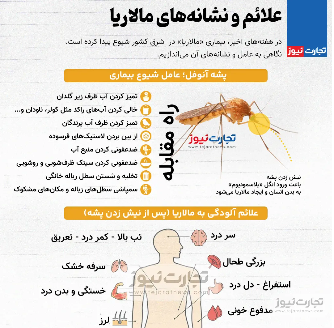 علائم و نشانه‌های مالاریا + اینفوگرافی