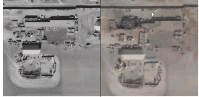 عکس/تصاویر ماهواره‌ای از حمله موشکی موفقیت‌آمیز سپاه به پایگاه عین‌الاسد