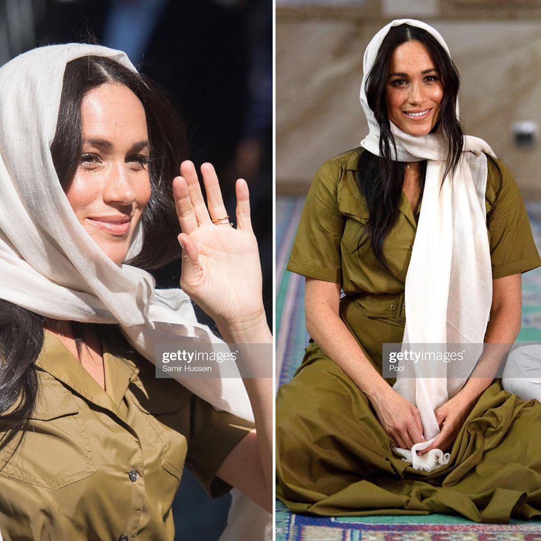 عکس/ تصاویر با حجاب مگان مارکل پرنسس بریتانیا در مسجد