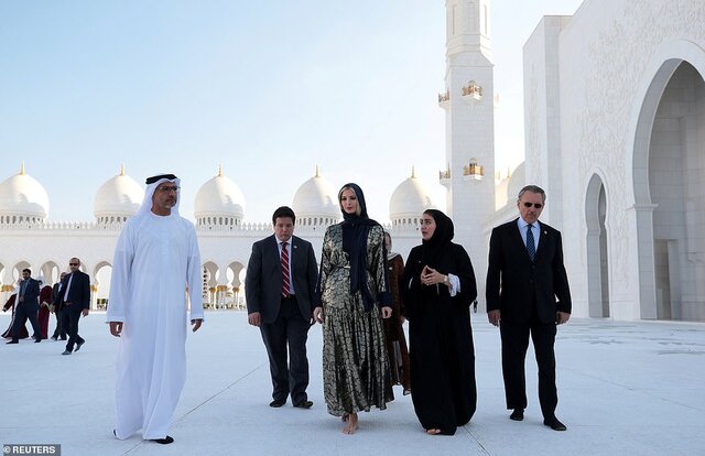 ایوانکا ترامپ از مسجد شیخ زاید در امارات دیدن کرد