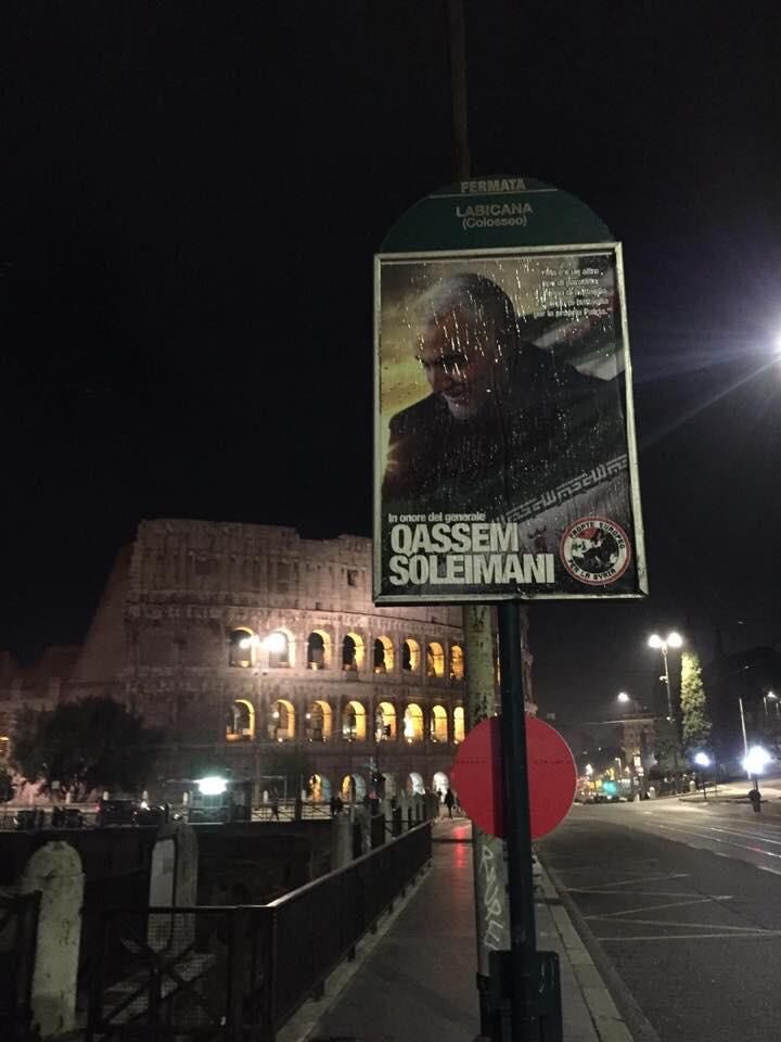عکس‌های سردار سلیمانی در سراسر شهرهای ایتالیا