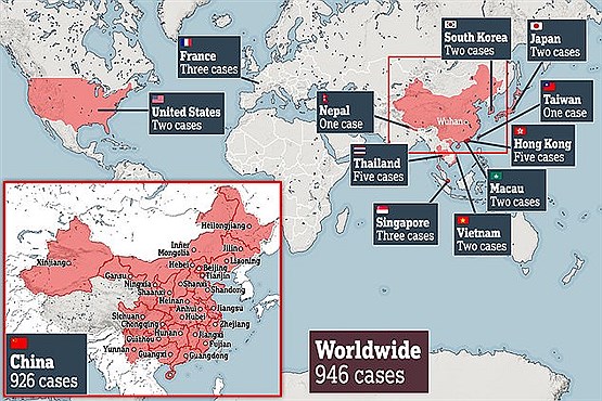 عکس/نقشه پراکندگی کرونا در سراسر جهان