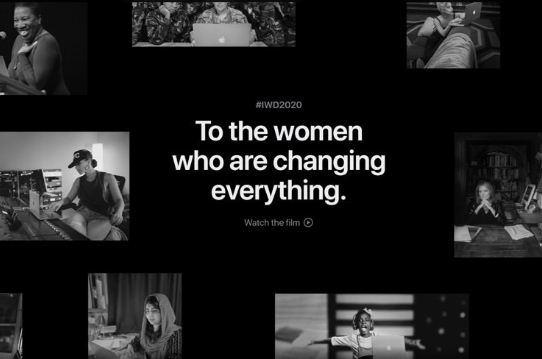 اپل صفحه اصلی وبسایت خود را به روز جهانی زن اختصاص داد