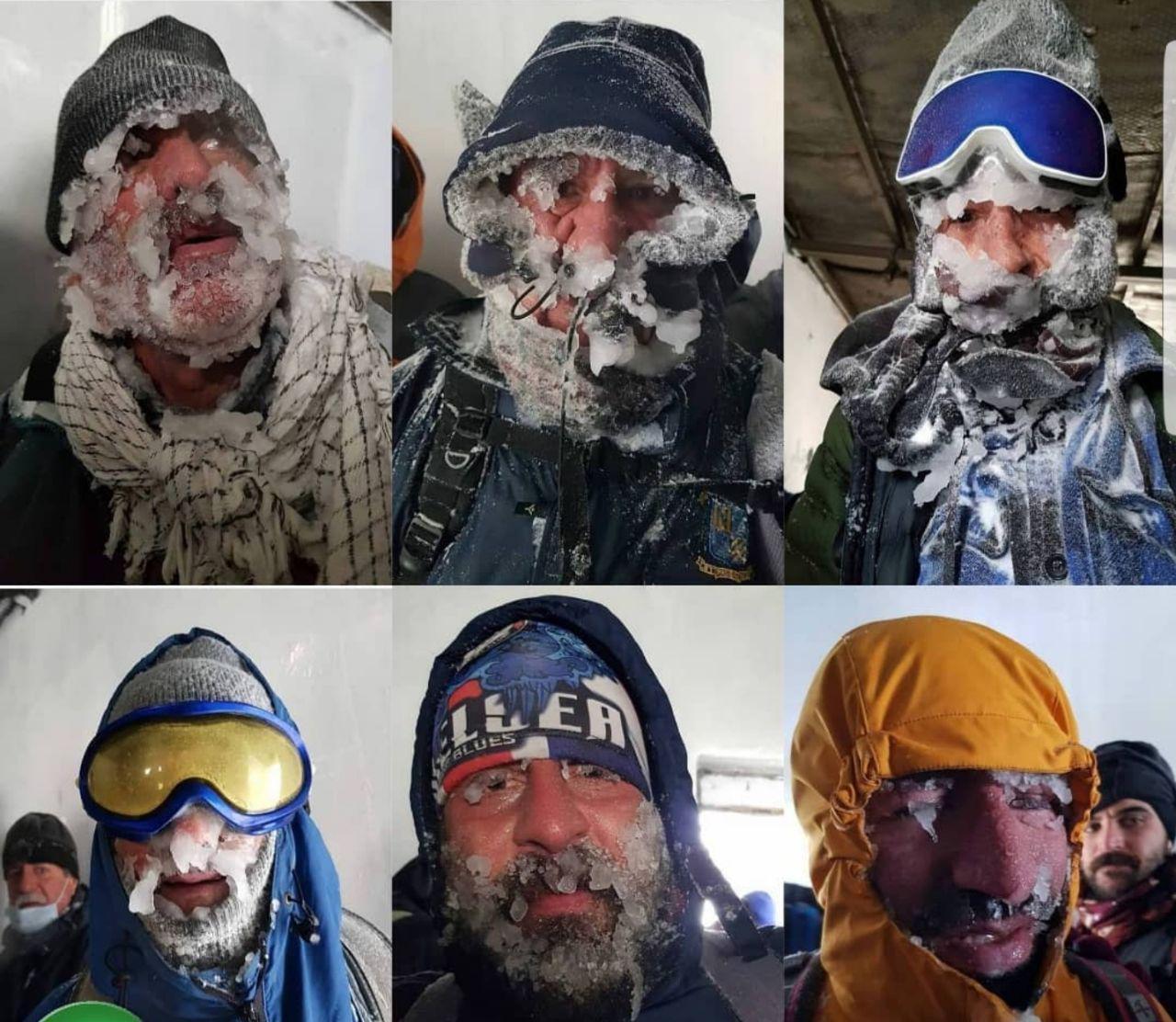 کوهنوردان یخ بسته در ارتفاعات تهران