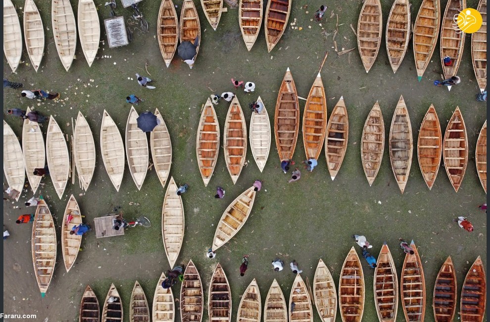 بازار سنتی قایق ‌فروشان در بنگلادش
