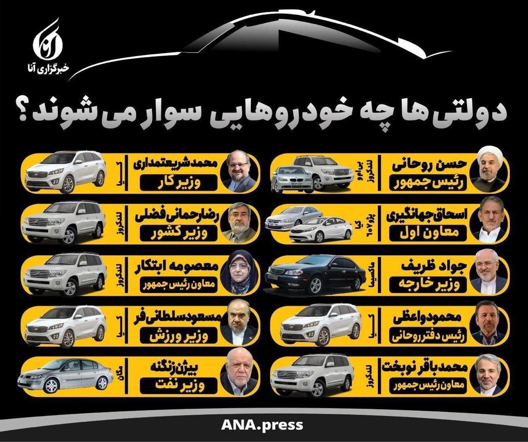  دولتی‌ها چه خودرو‌هایی سوار می‌شوند؟