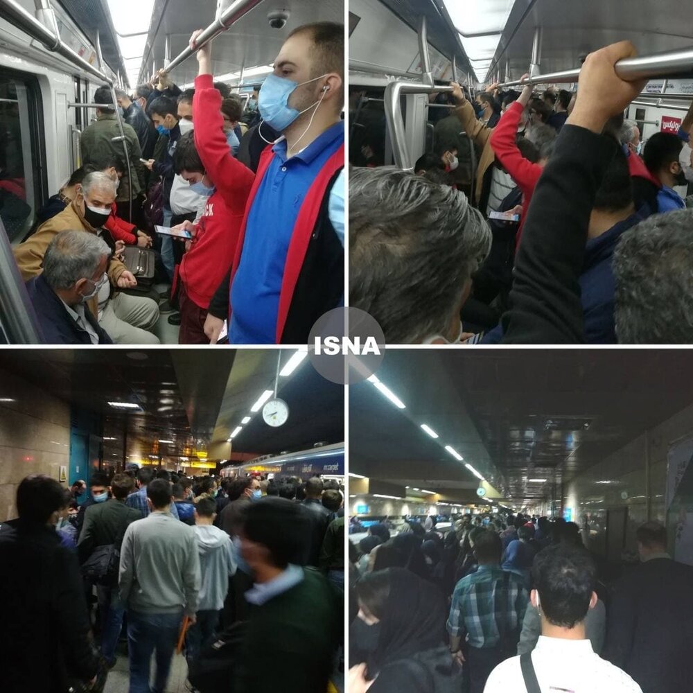 وضعیت اسفبار متروی تهران در دومین روز قرمز پایتخت+ عکس