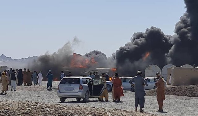 آتش‌سوزی در مرز ایران و افغانستان