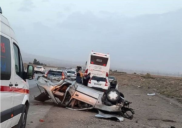 تصادف زنجیره‌ای در زنجان