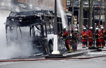 فیلم/ آتش سوزی وحشتناک اتوبوس مدرسه