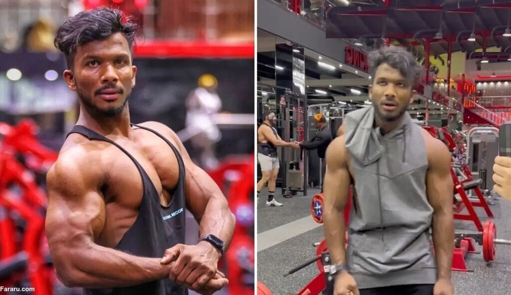 ویدئویی از غش کردن یک بدنساز هنگام فیگور گرفتن