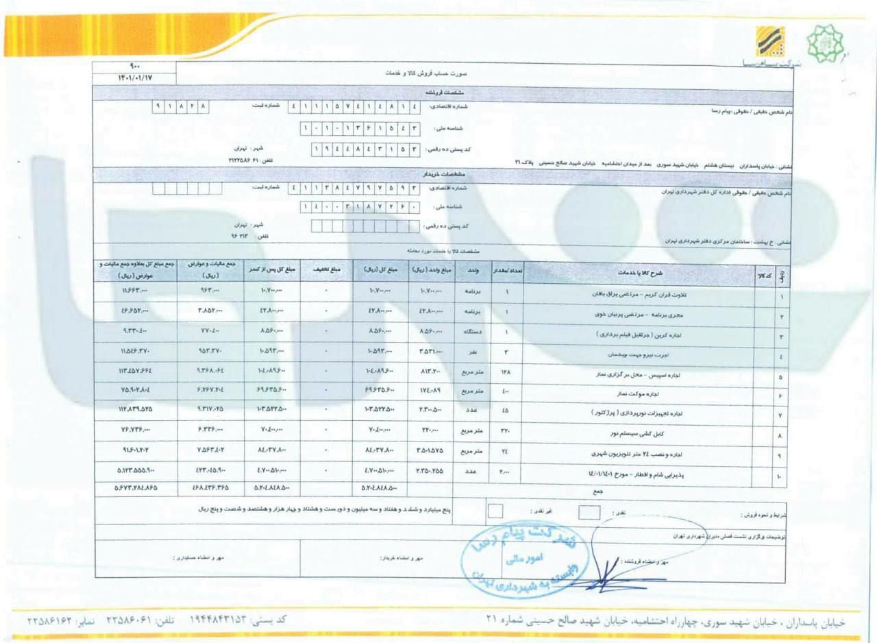 افطاری ۶۰۰ میلیونی در شهرداری تهران + سند