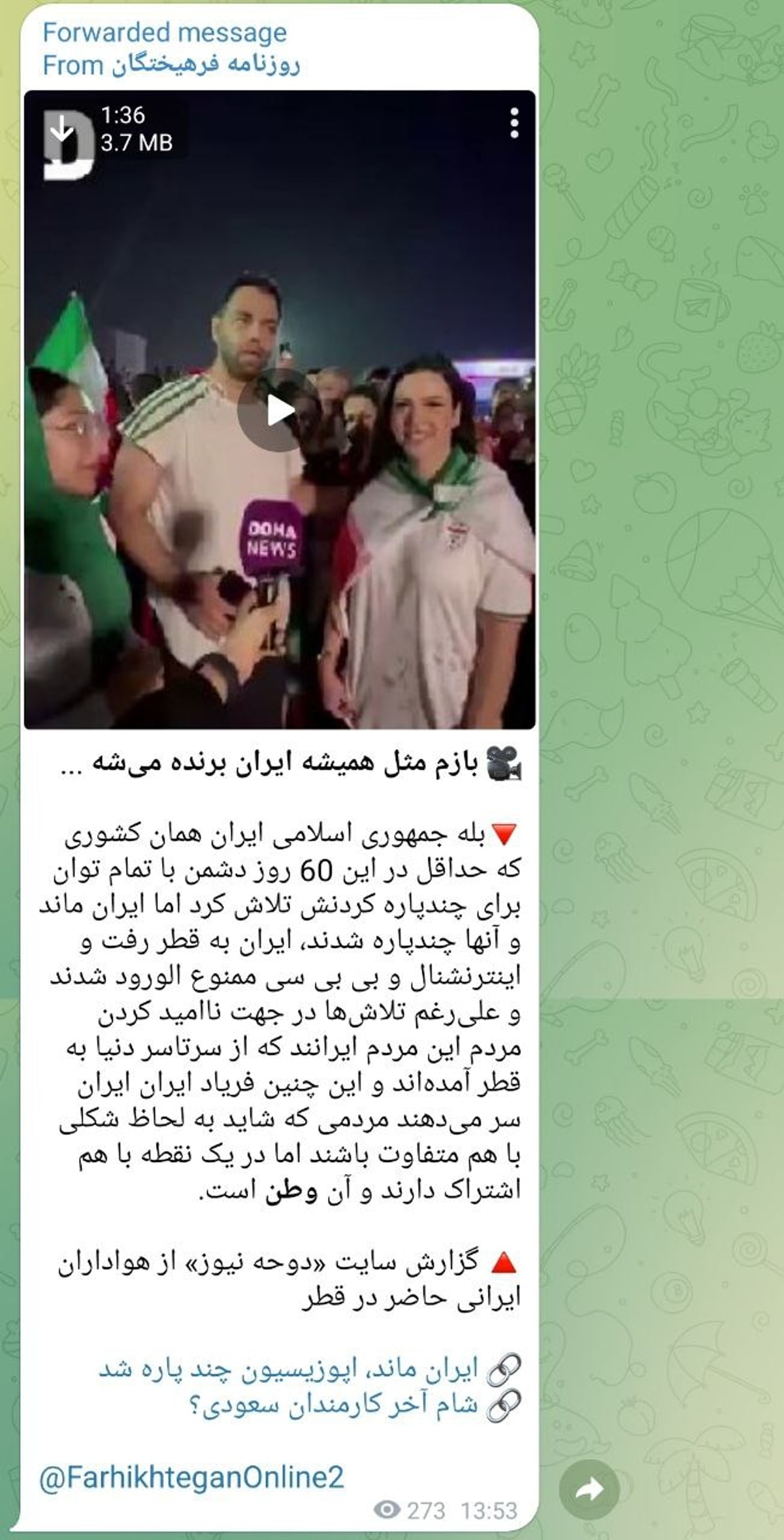 انتشار فیلم هواداران تیم ملی فوتبال ایران که همه را غافلگیر کرد