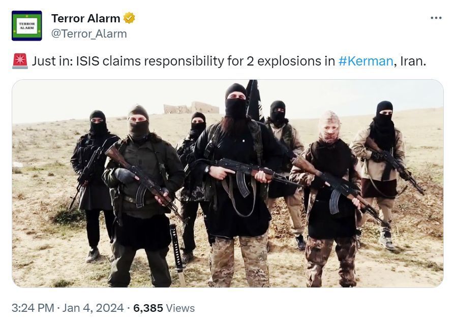 داعش مسئولیت حملات تروریستی کرمان را برعهده گرفت
