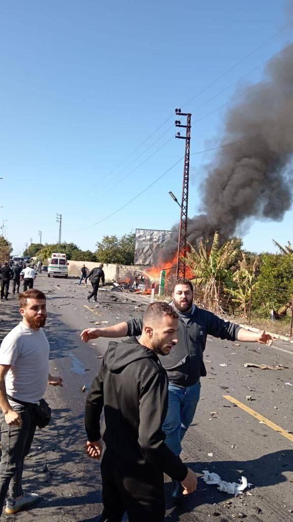 دو شهید در حمله اسرائیل به یک خودرو در شهرک البازوریه در جنوب لبنان