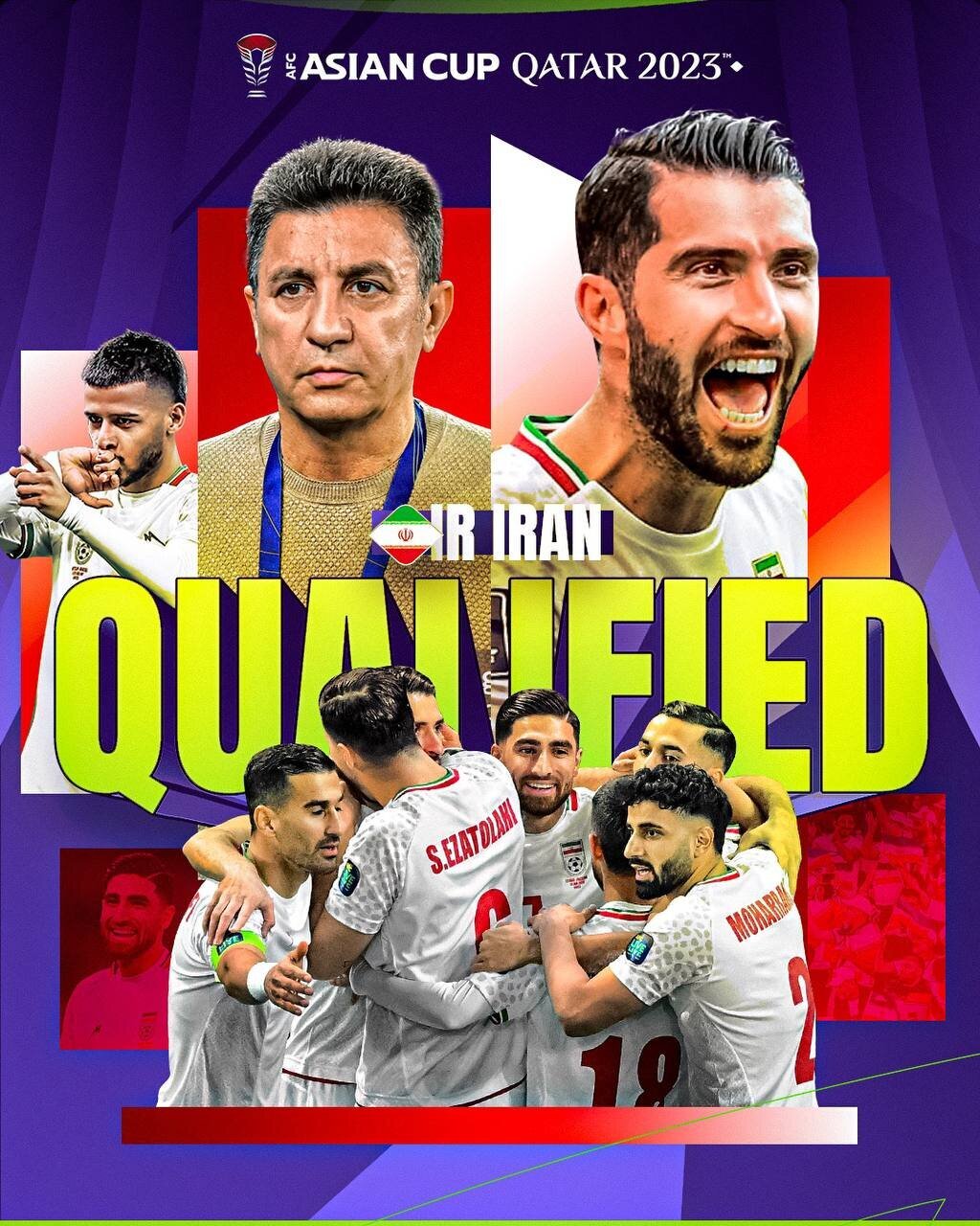 عکس‌/پوستر ویژه AFC برای رکورد ویژه تیم ملی فوتبال ایران