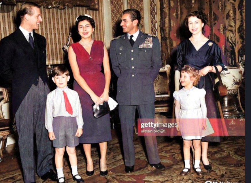 کودکی پادشاه بریتانیا در کنار محمدرضا پهلوی