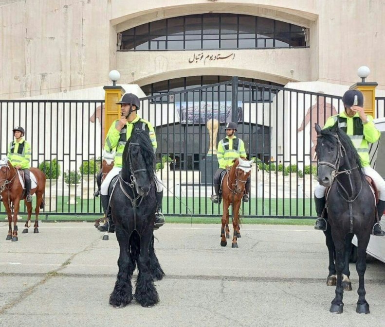 پلیس اسب سوار در ورزشگاه آزادی + عکس