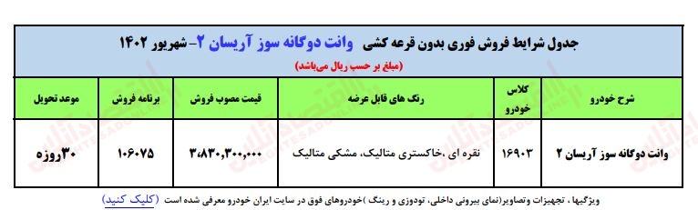 آغاز فروش فوق العاده ایران خودرو خارج از سامانه یکپارچه  و تحویل ۳۰ روزه + لینک