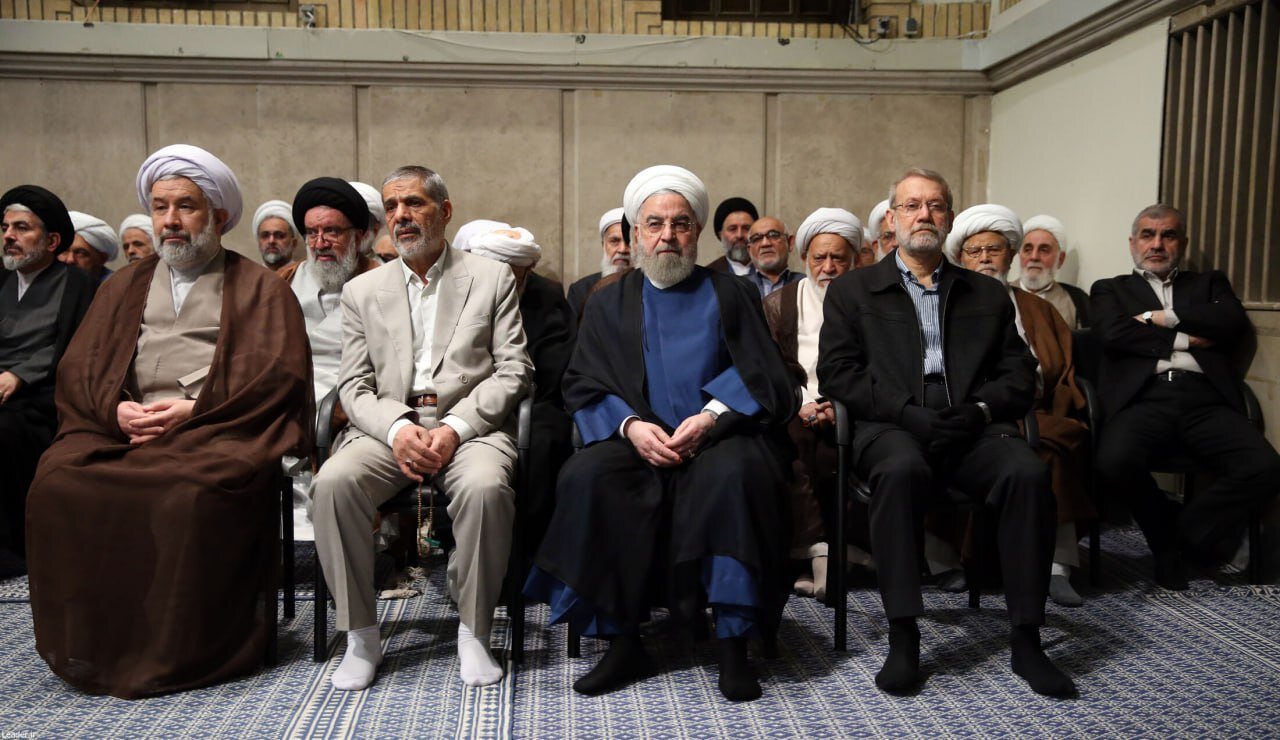 عکس/ همنشینی لاریجانی و روحانی در بیت رهبری
