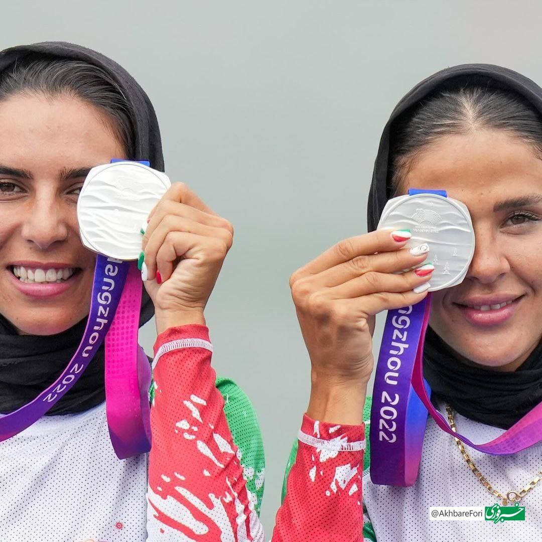عکس/حرکت جالب و هماهنگ دو ورزشکار زن ایرانی