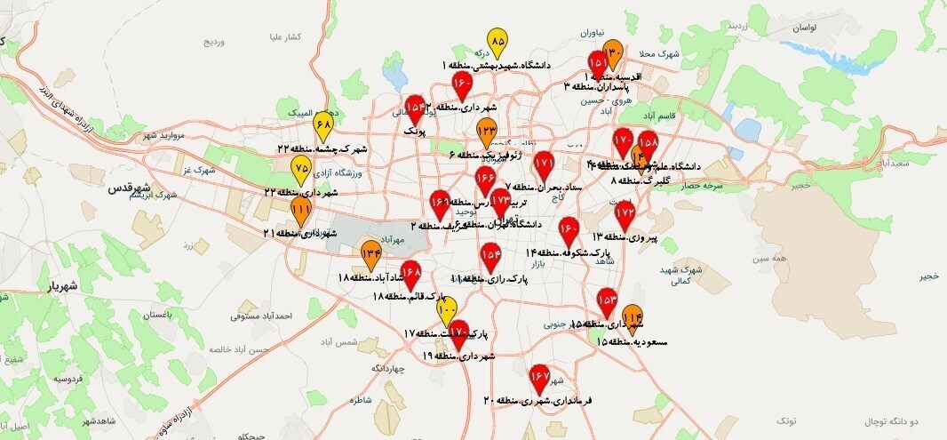 افزایش وحشتناک آلودگی هوای تهران