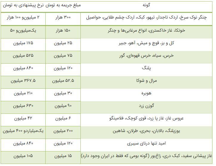 جریمه شکار یوزپلنگ ایرانی چقدر است؟+ جدول