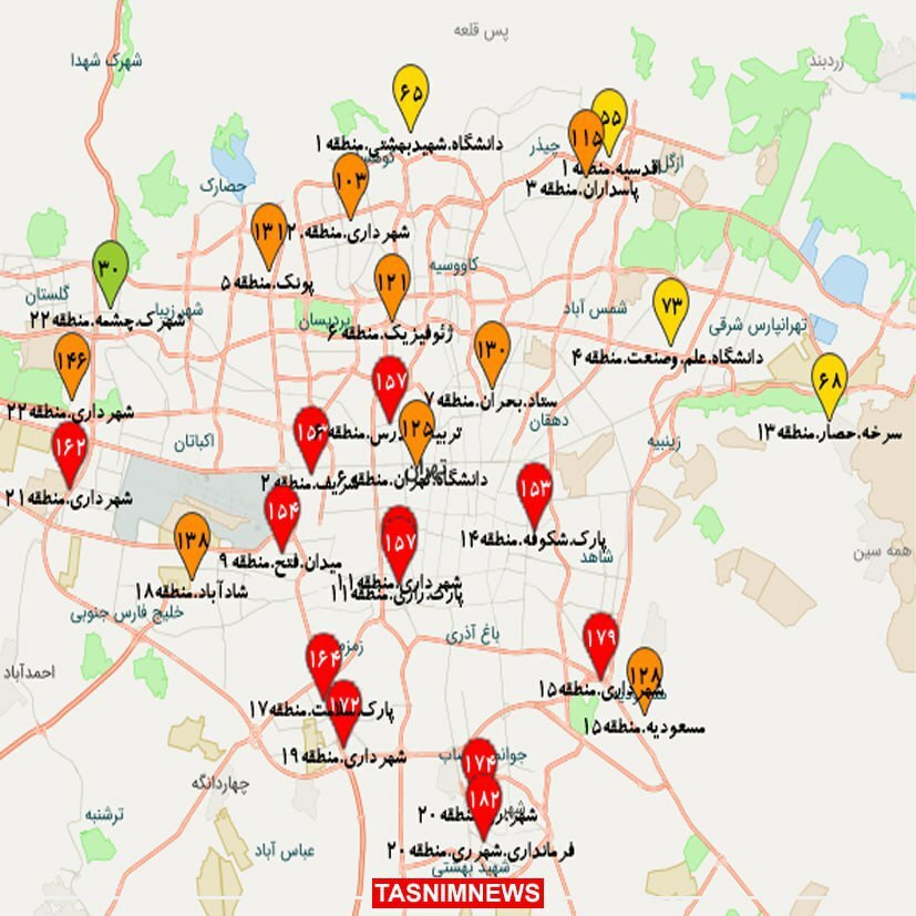 تداوم ۶ روزه آلودگی هوا در تهران