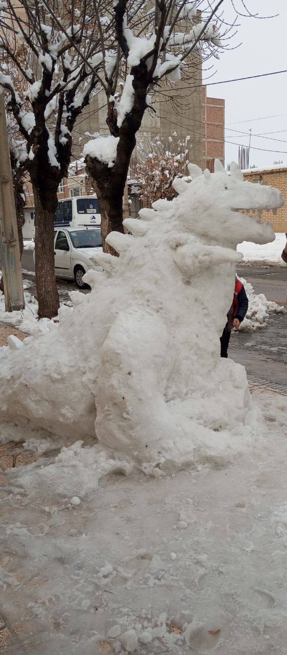 این پرتره‌های برفی در سلماس را یک شهروند خوش ذوق به‌ نام مهدی سلماسی خلق کرده که مورد توجه  شهروندان قرارگرفته است
