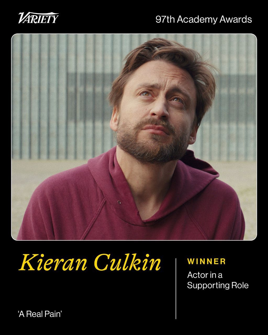 عکس/ کیران کالکین برنده جایزه اسکار بهترین بازیگر نقش مکمل مرد