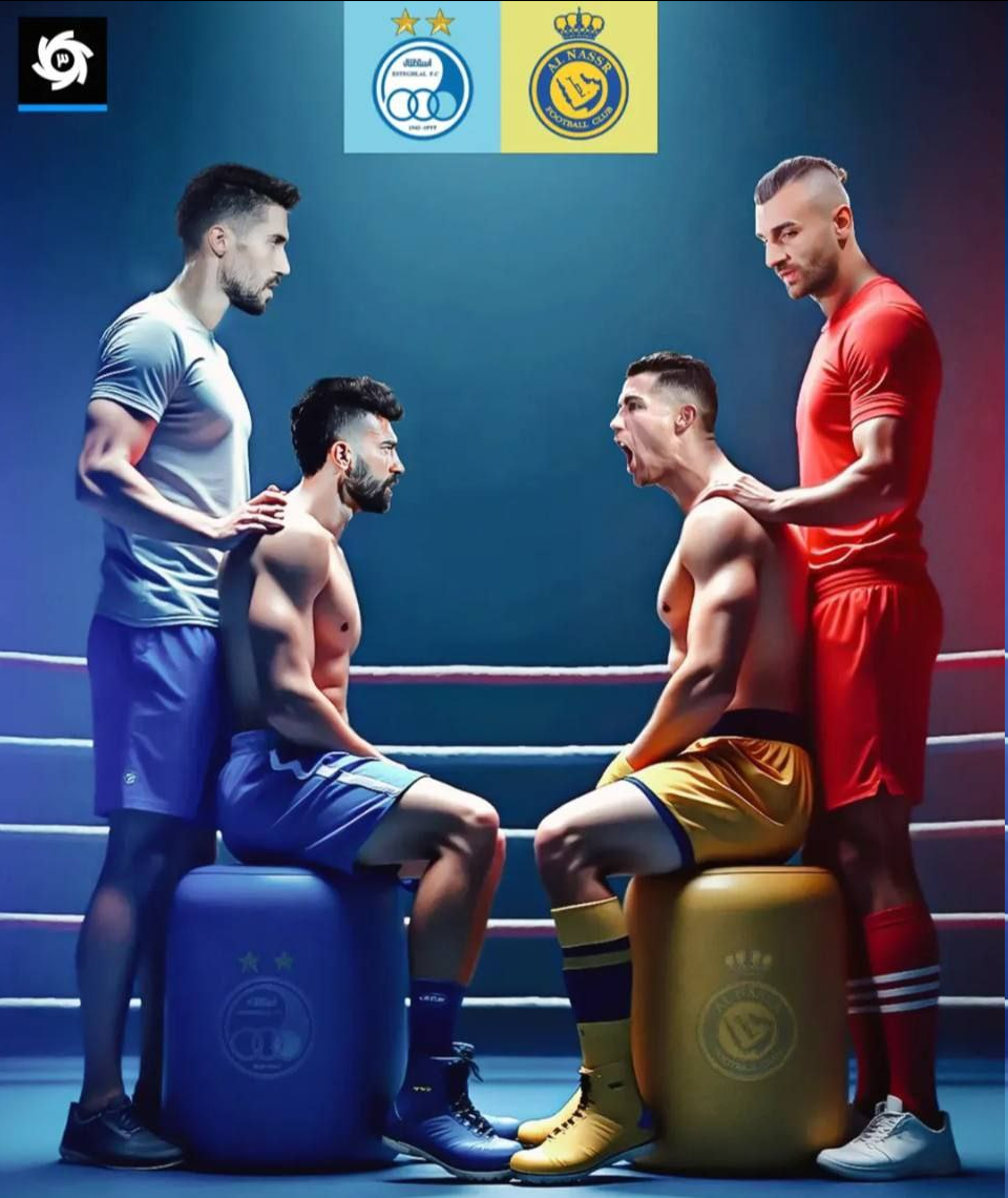 عکس/ یک پوستر جنجالی؛ دورسون در حال گرم‌کردن رونالدو برای بازی با استقلال