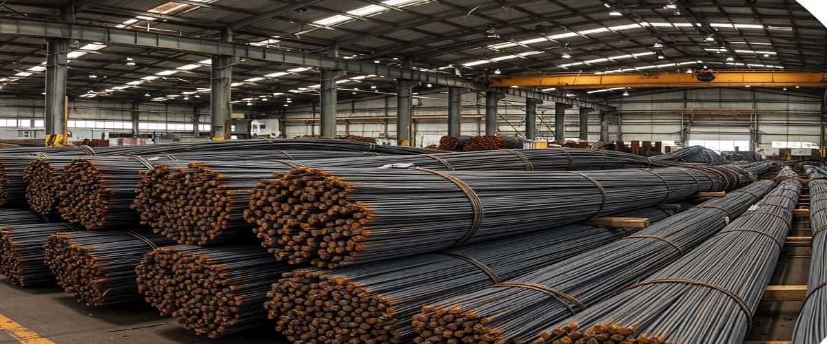 بندیل های میلگرد در کارخانه