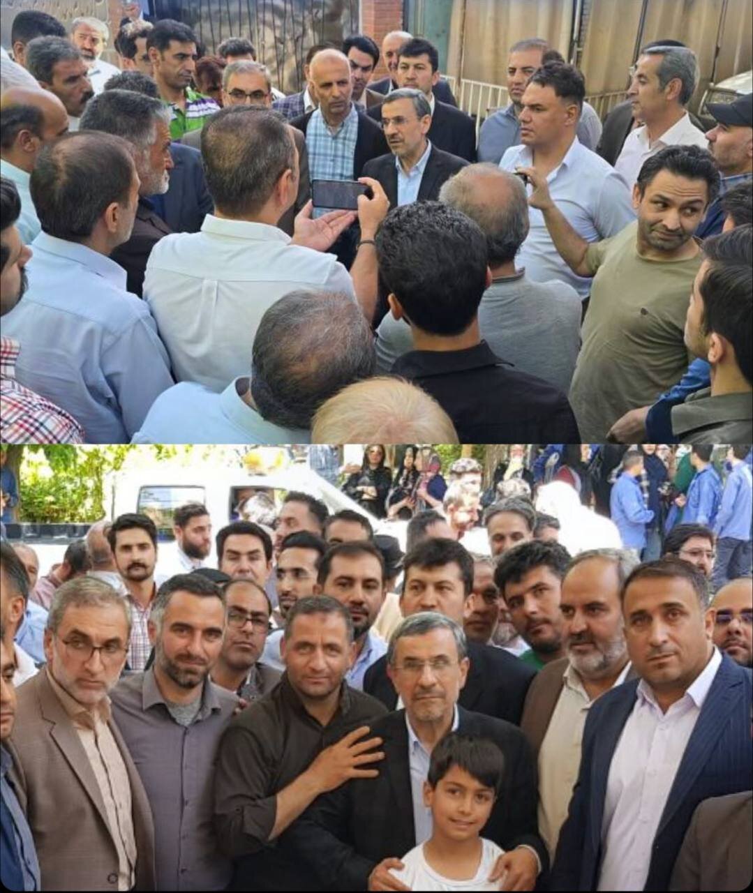 عکس های انتخاباتی احمدی نژاد در میان هواداران