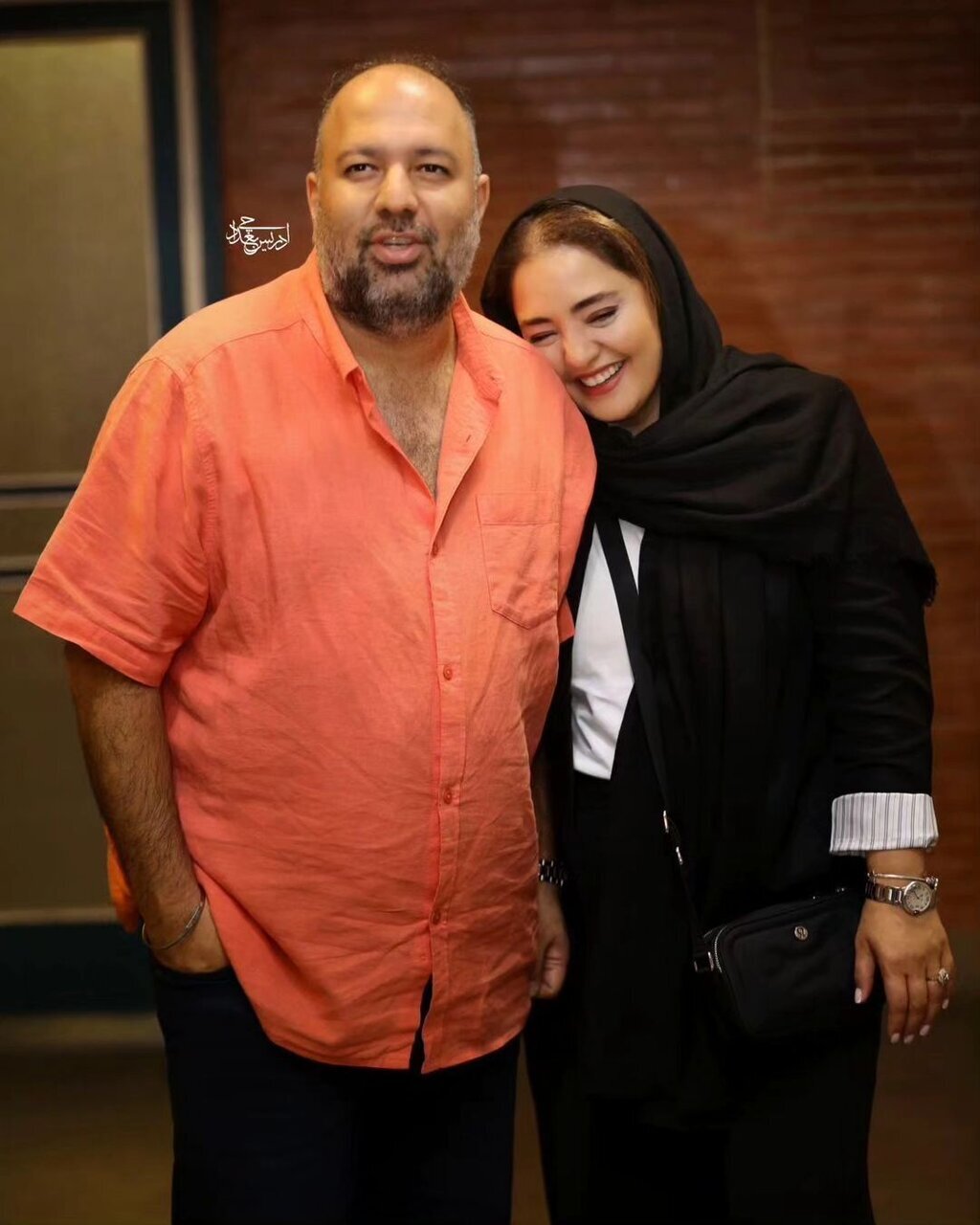 عکس عاشقانه نرگس محمدی و همسرش در یک مراسم