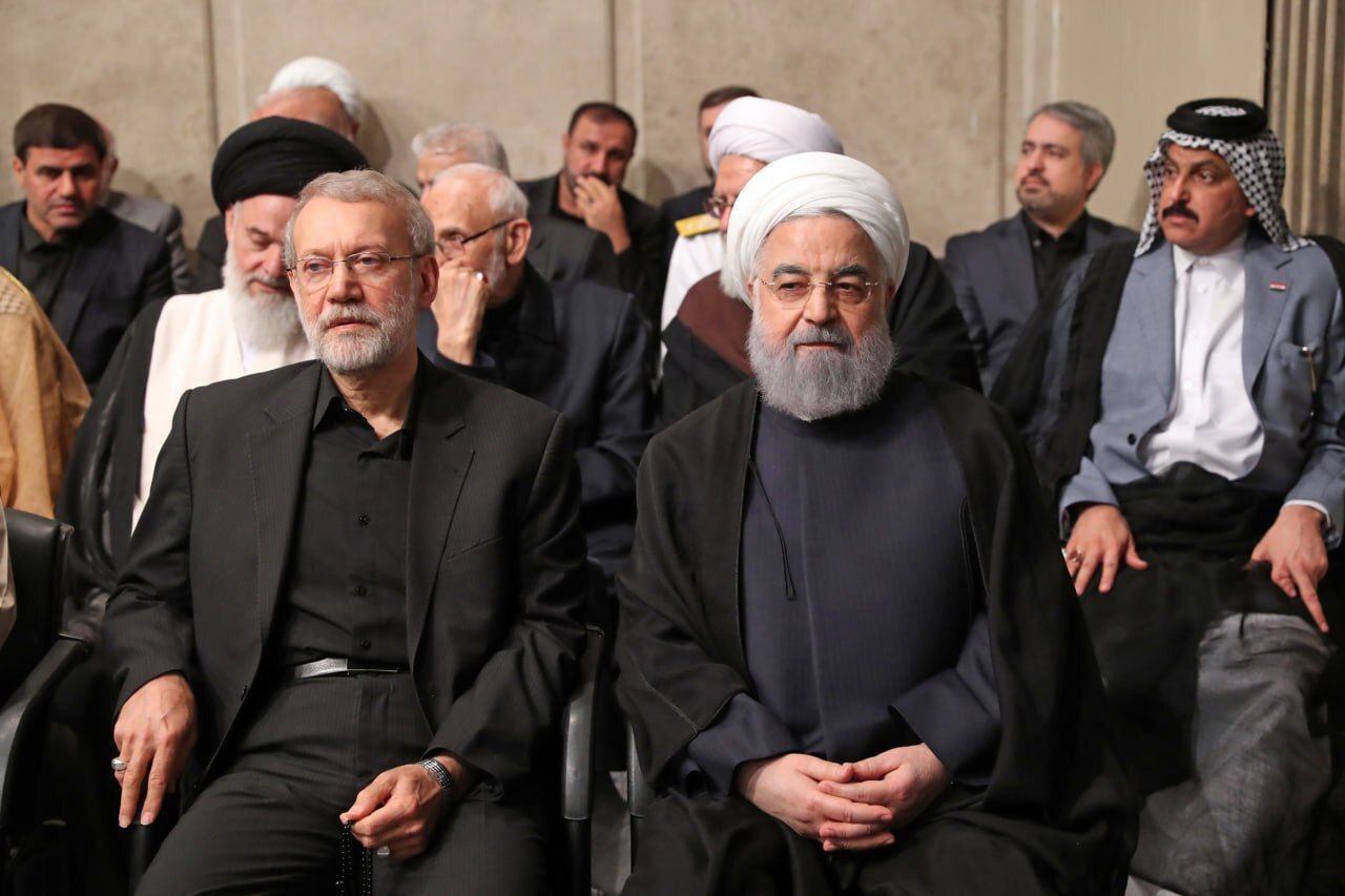 عکس/ حسن روحانی و علی لاریجانی در مراسم بزرگداشت ابراهیم رئیسی