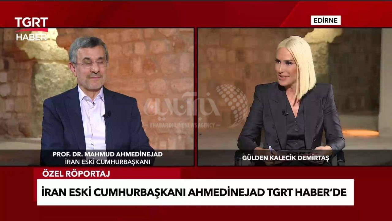 عکس/مصاحبه محمود احمدی‌نژاد با شبکه تلویزیونی ترکیه