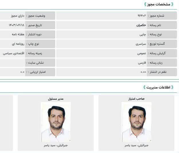 عکس/ یاسر جبرائیلی هم مجوز روزنامه گرفت!