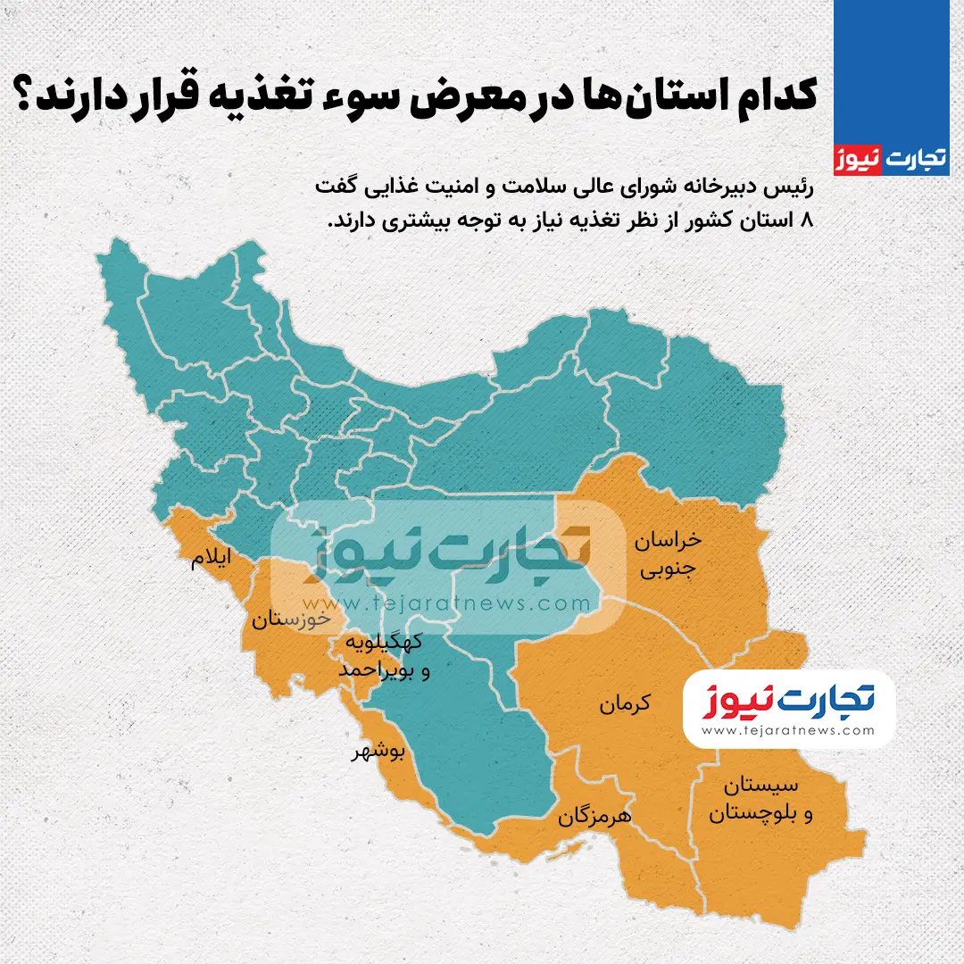 اینفوگرافی/ کدام استان‌ها در معرض سوء تغذیه قرار دارند؟