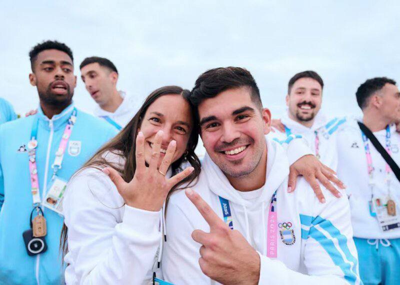 این مرد و زن در المپیک پاریس ازدواج کردند +عکس