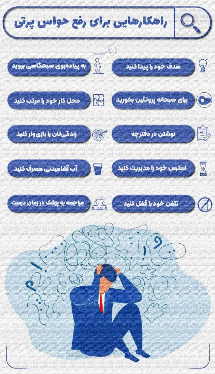 اینفوگرافی/ راهکارهایی برای رفع حواس پرتی