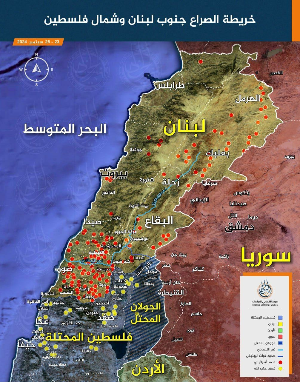 عکس/ نقشه مناطق بمباران شده لبنان در جنگ بین حزب الله و اسرائیل