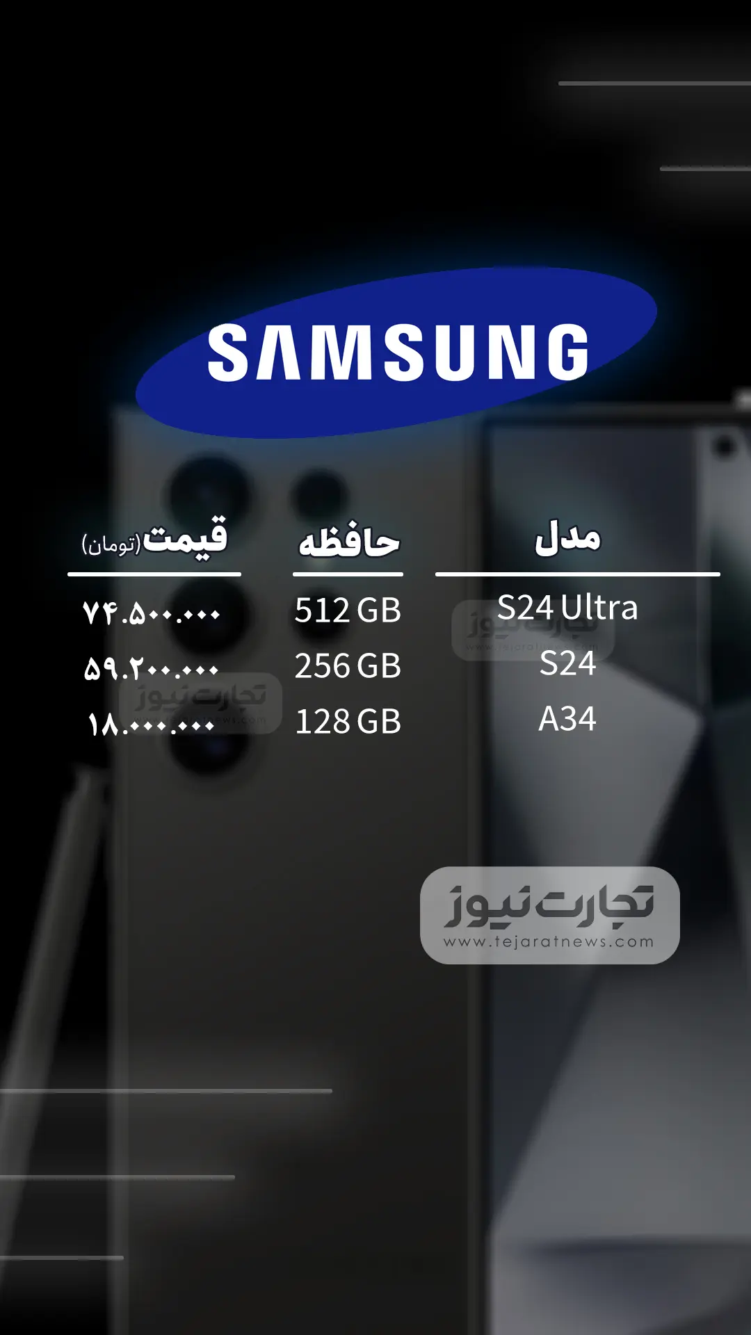 قیمت روز انواع گوشی موبایل امروز ۸ مهر ۱۴۰۳ + جدول