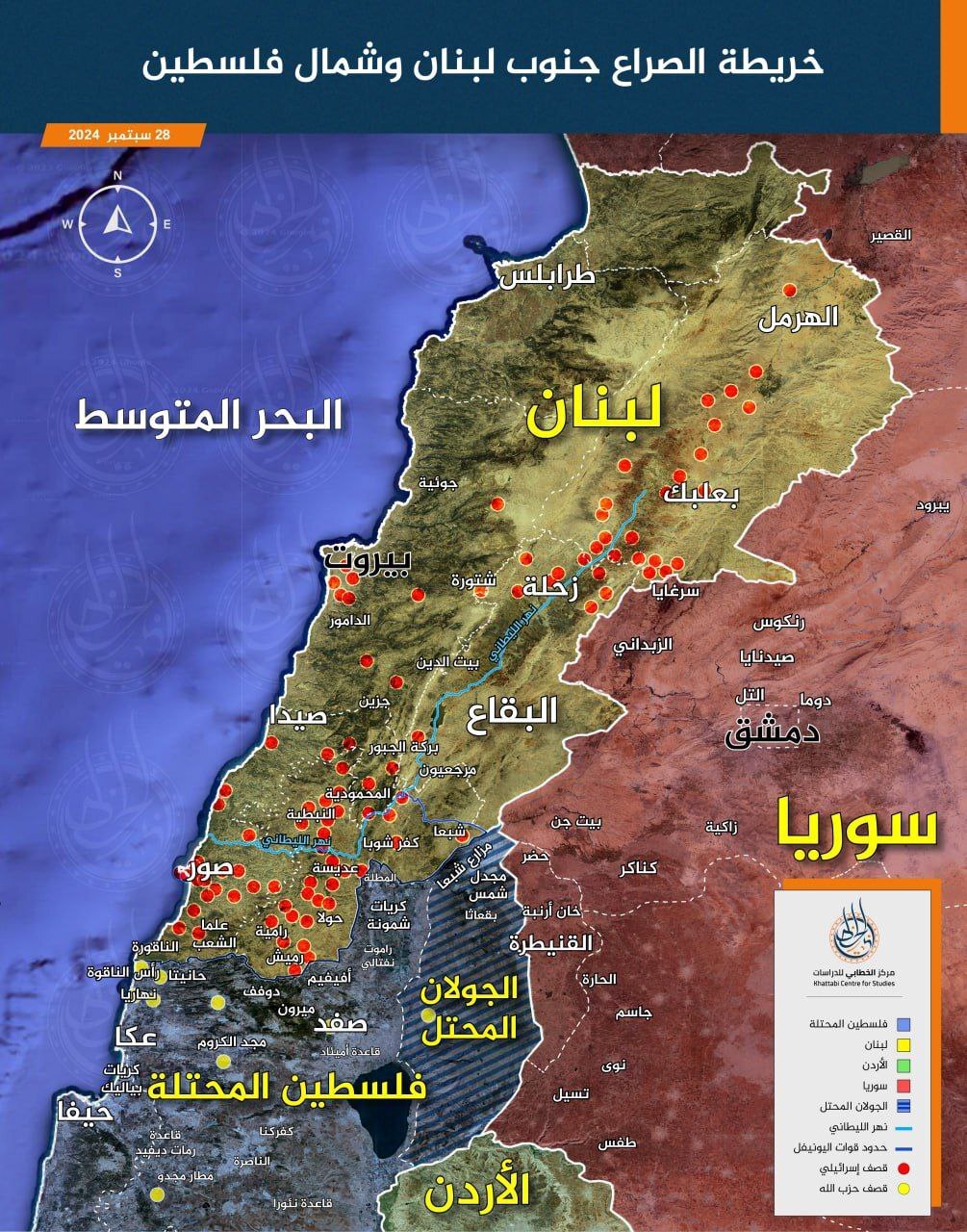 عکس/ نقشه بمباران و شلیک راکت بین اسرائیل و حزب الله لبنان