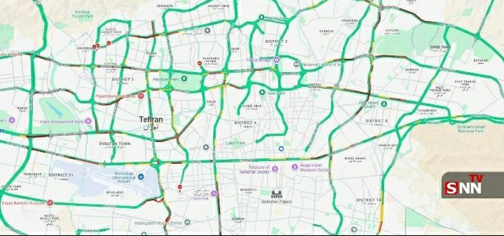 ترافیک صبحگاهی در بزرگراه‌های تهران