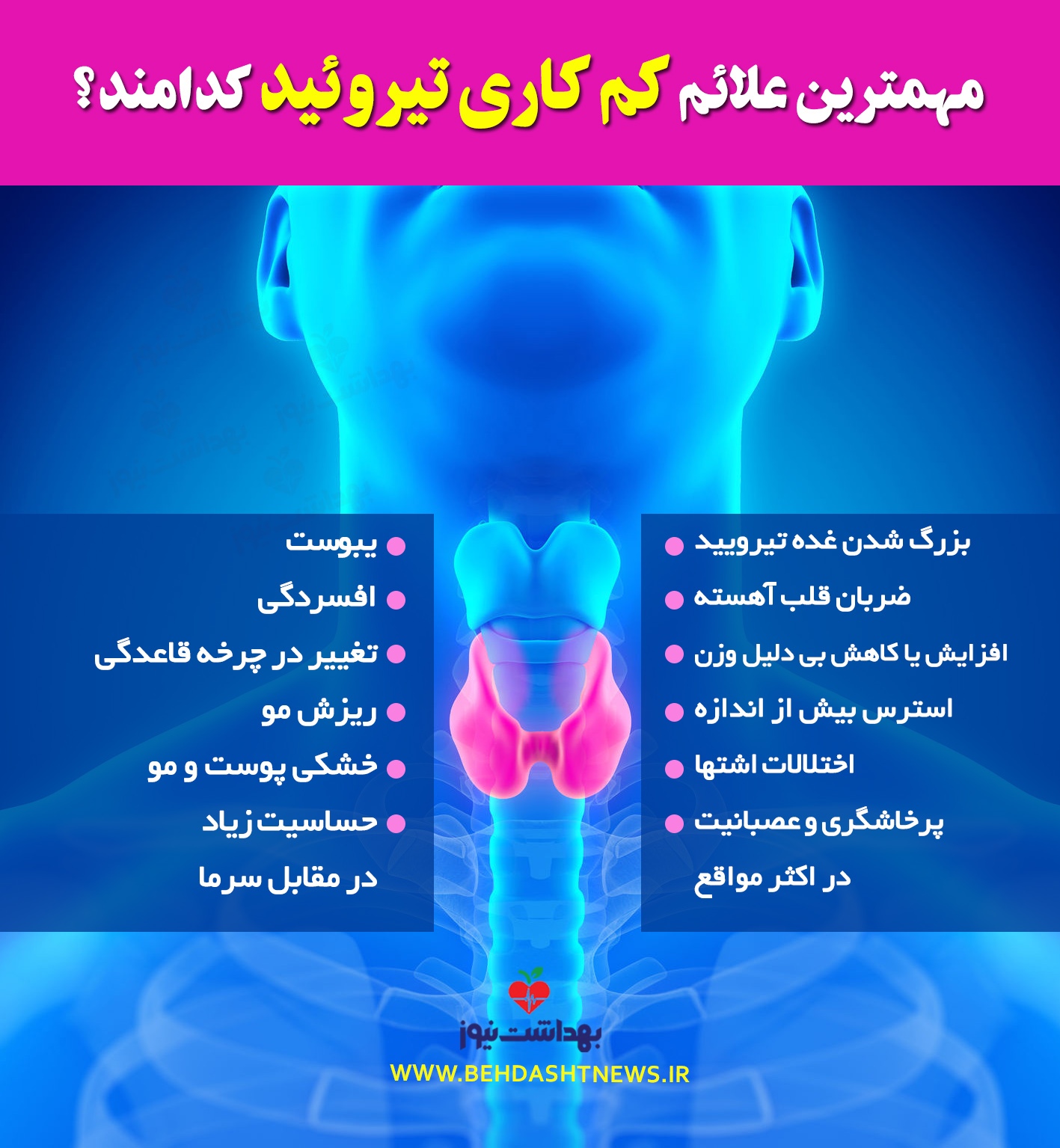 علائم کم کاری تیروئید