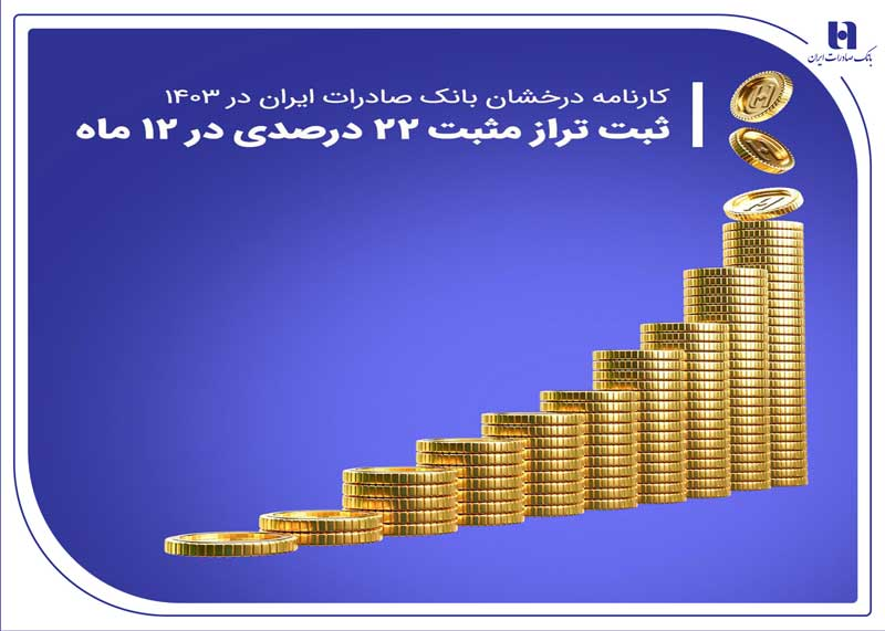 کارنامه درخشان بانک صادرات ایران در ۱۴۰۳ / ثبت تراز مثبت ۲۲ درصدی در ۱۲ ماه