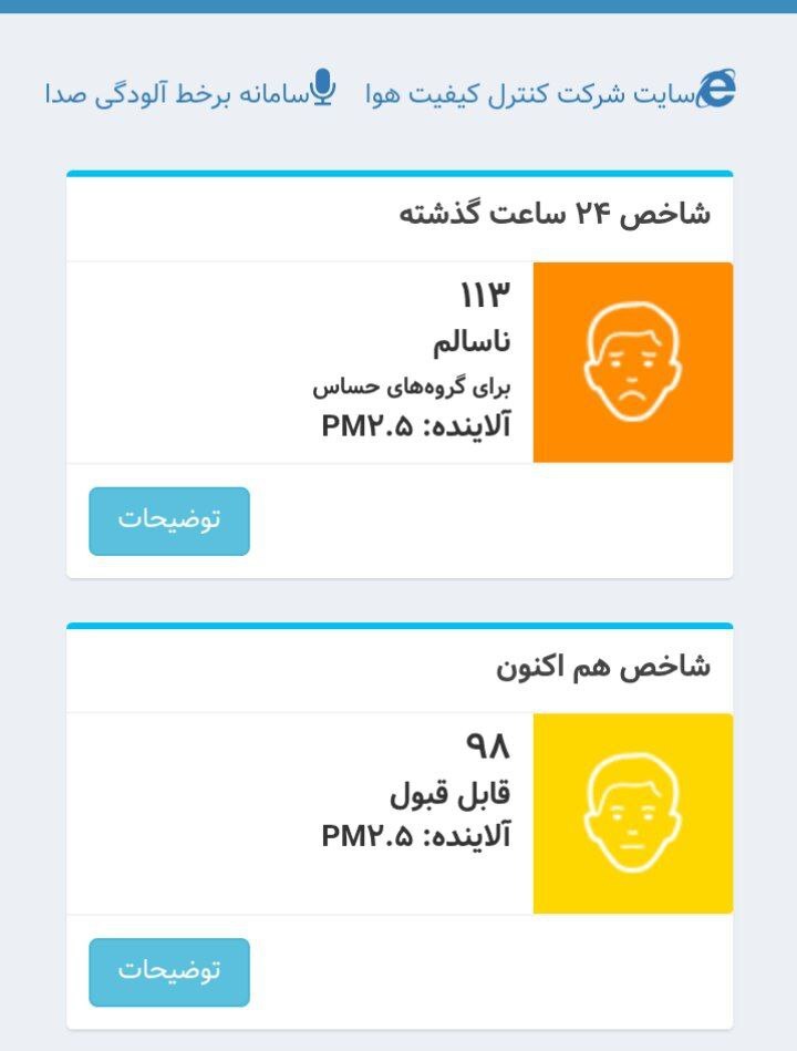 هوای تهران در مرز آلودگی