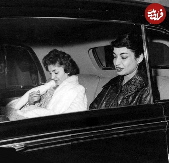 اشرف پهلوی و برادرزاده اش در خودروی لوکس ۷۴ سال پیش