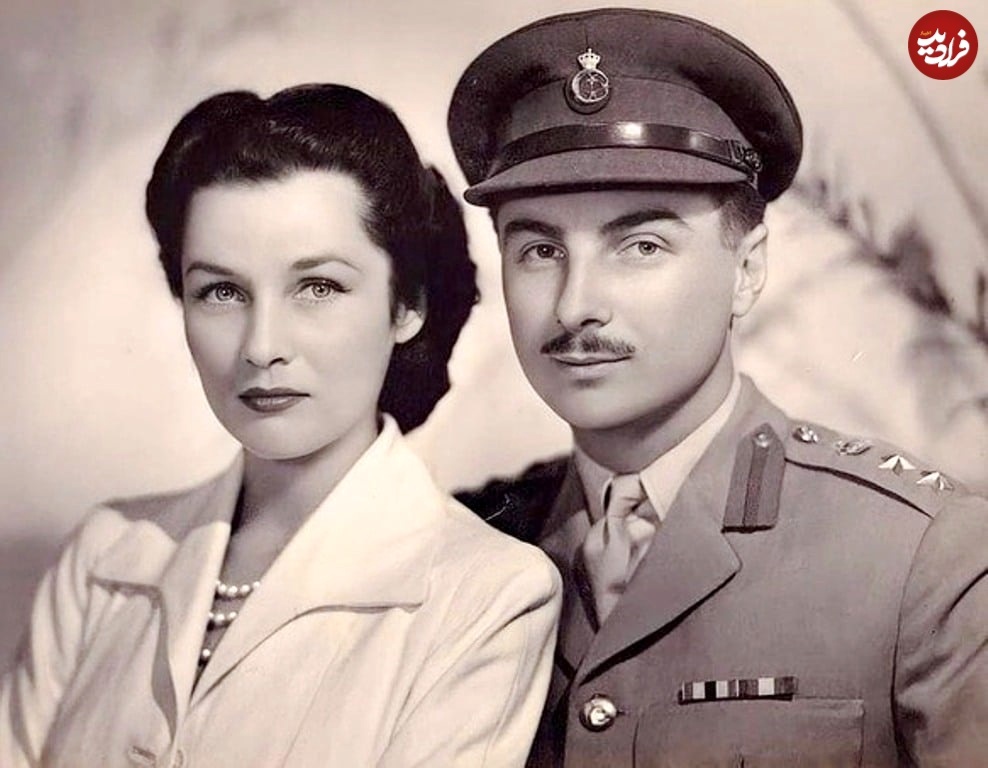 فوزیه در کنار همسر دوم نظامی اش ۷۶ سال پیش در مصر
