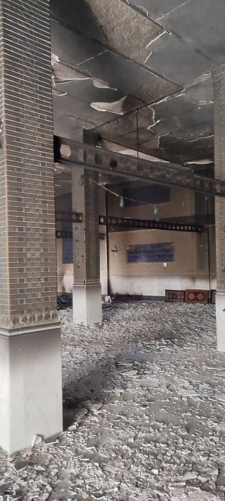گزارش تصویری مهر از حادثه آتش‌سوزی مسجد